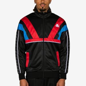 222 Banda Orlando Zip Up Fleece - Black Red Racing Blue Sea
